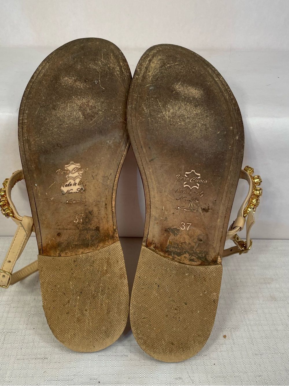 Amalfi by Stephanie Gold Jeweled T-Strap Women's Sandals - Picture 5 of 5